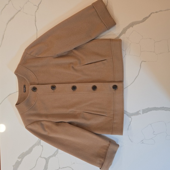 J. Mclauglin Womens Wool Cashmere Button Down Blazer Jacket Tan Brown Size 8 - Picture 6 of 12